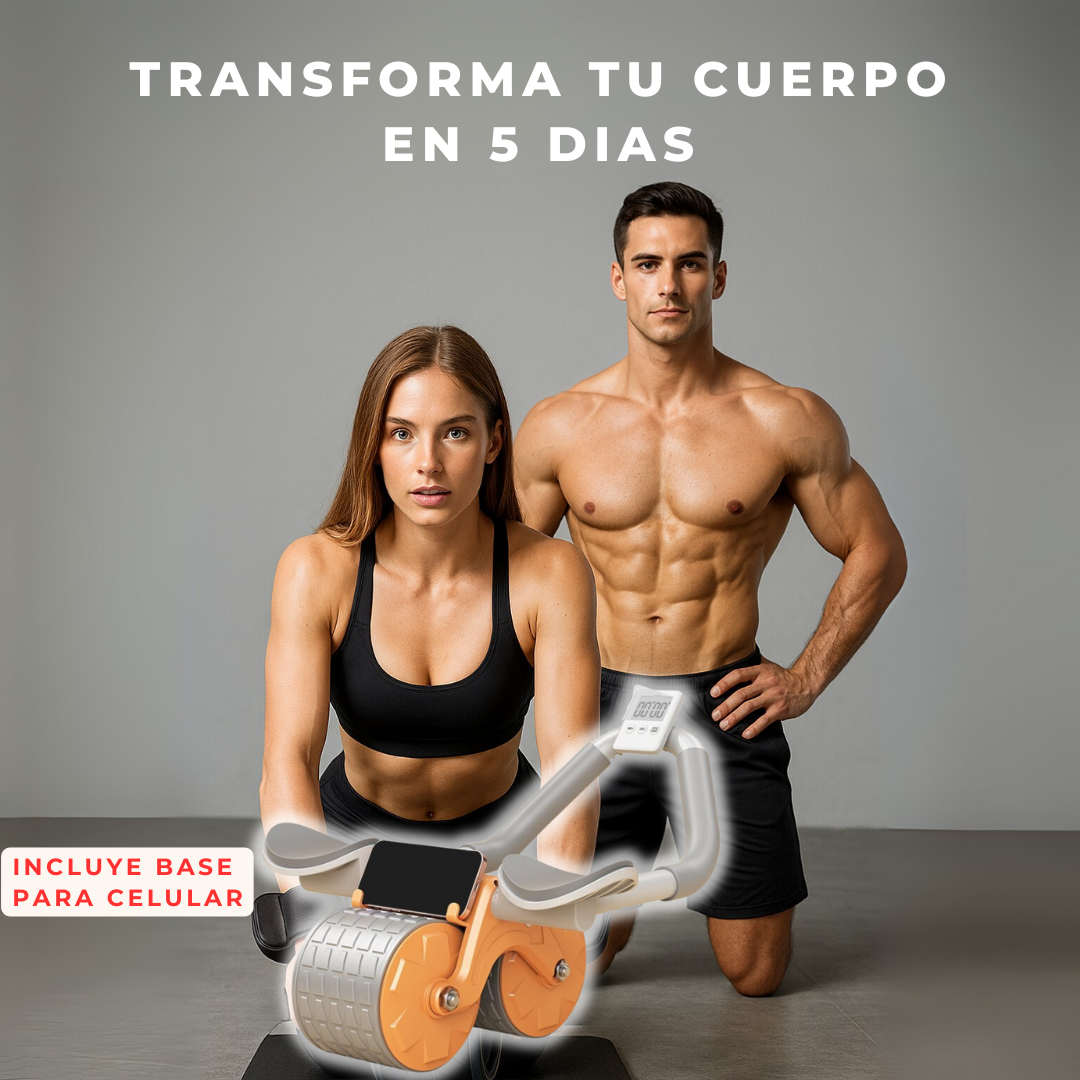 Rueda Abdominal😎💪🏼 + Cronometro + Soporte para Celular + Manual "Pierde Rebelde en 4 dias"🏋