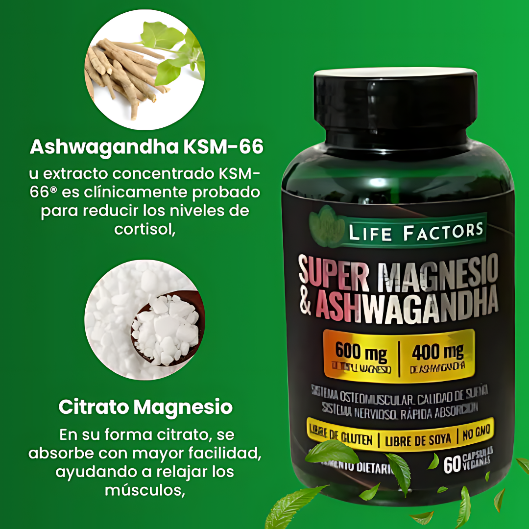 SUPER MAGNESIO & ASHWAGANDHA – Energía, relajación y bienestar en una sola fórmula