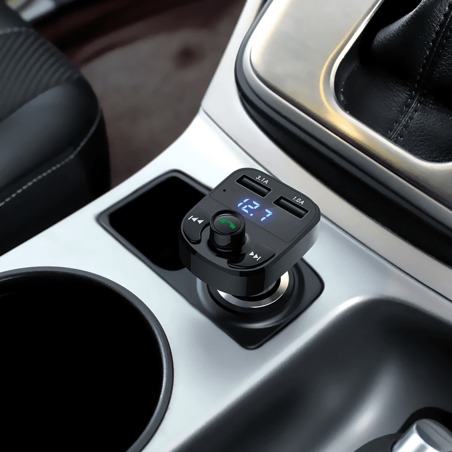 TRANSMISOR BLUETOOTH CON CARGA RÁPIDA PARA CARRO