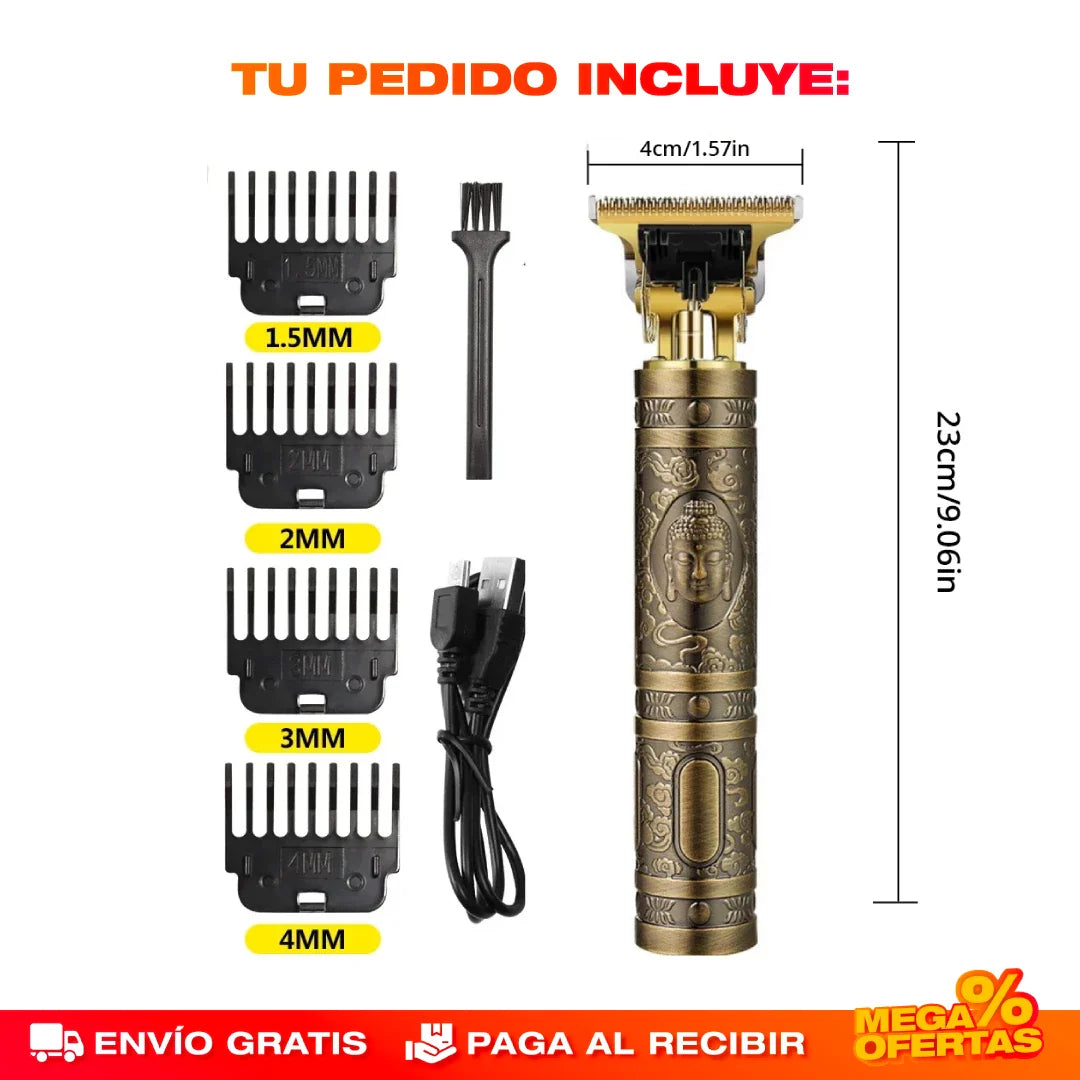 MÁQUINA BARBERA BUDA TRIMMER® PROFESIONAL RECARGABLE