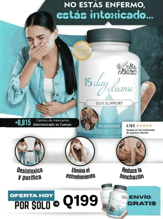 Clean15™ Limpieza Completa Estomacal en 15 días + Envío Gratis y Regalo 🎁