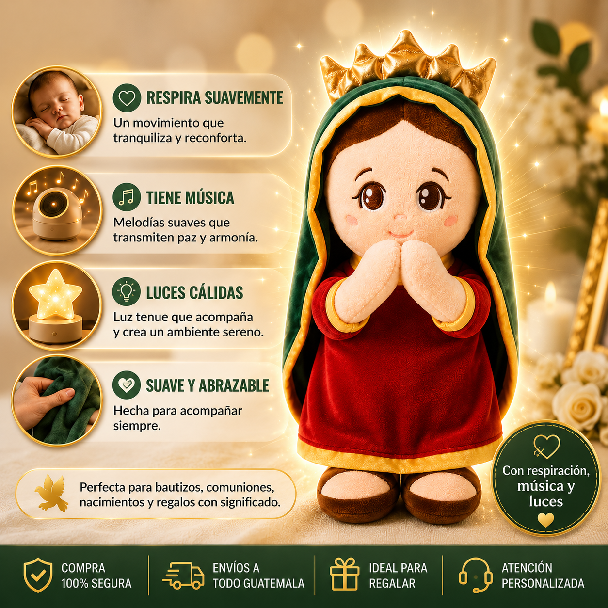 VIRGENCITA QUE RESPIRA CON MUSICA Y LUCES
