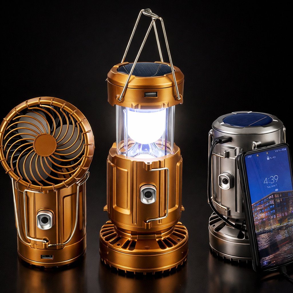 MagicLamp - Lámpara Solar Multifuncional con ventilador y carga