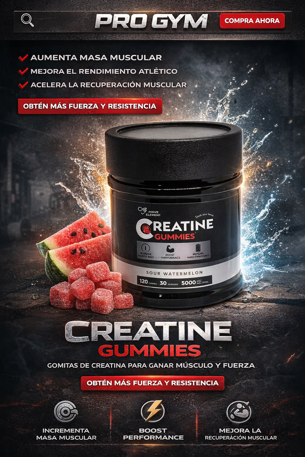 Watermelon Creatine - Creatina: energía, fuerza y más…