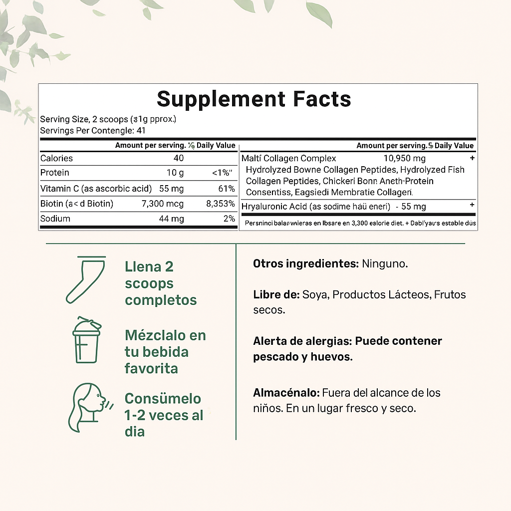 5 EN 1 - MULTI COLAGENO POLVO DE PEPTIDOS