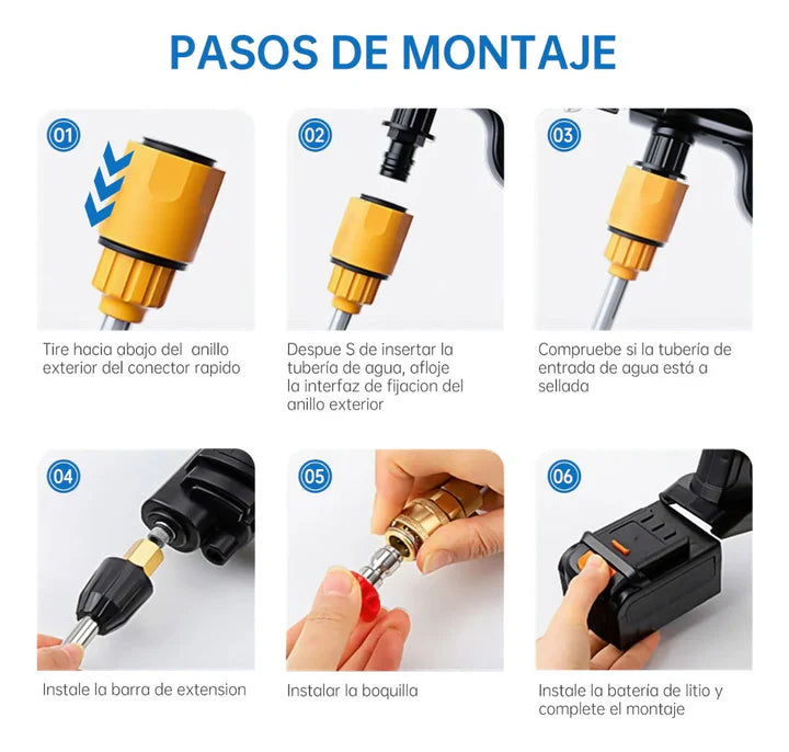 Hidrolavadora Portátil 48v - x2 BATERIAS: ahorro, potencia y brillo para tu vehículo 🚗💦👌 con envío gratis