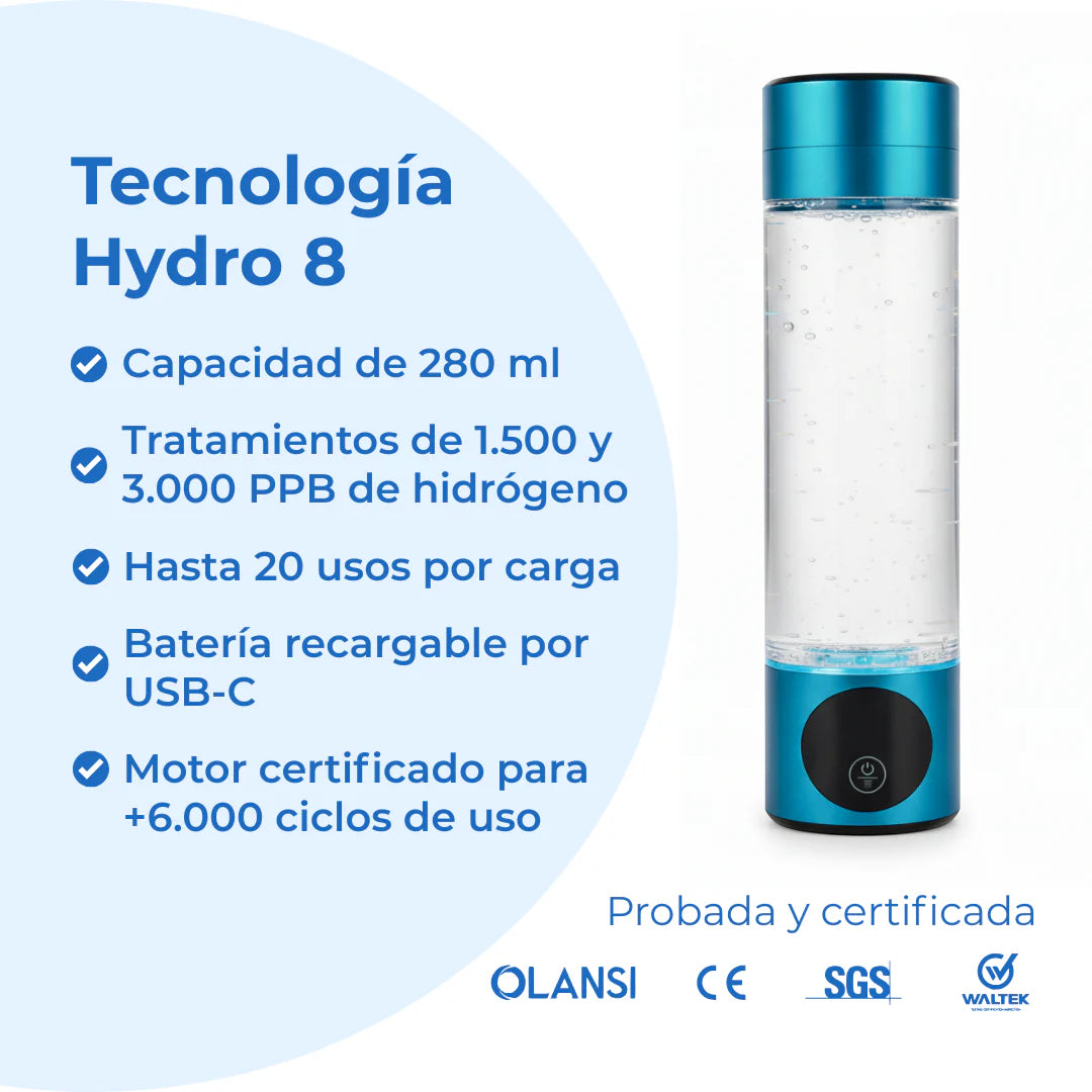 Hydro 8 | Botella Portátil que Hidrogeniza el Agua