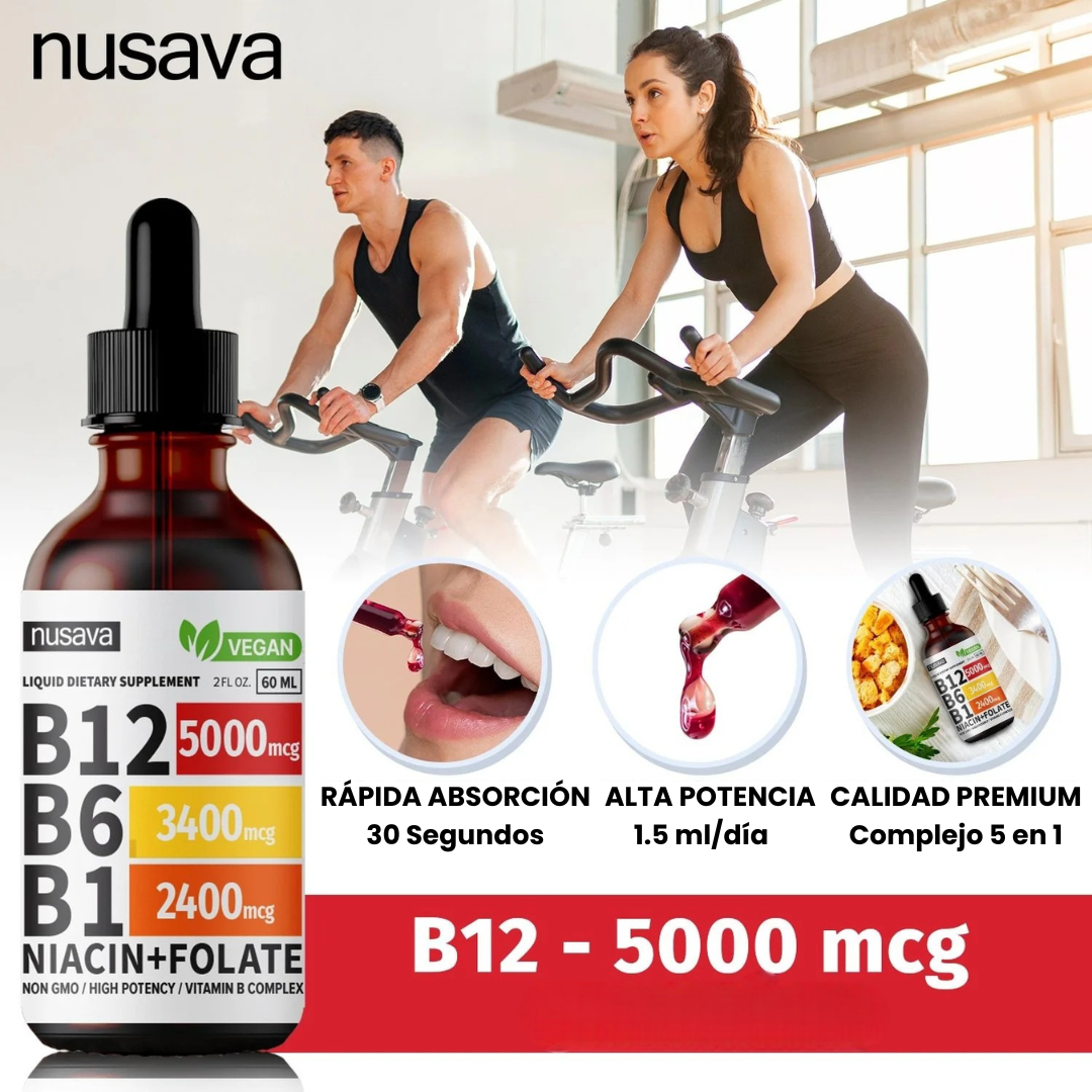 Gotas líquidas de vitamina B12 y B6, complejo de vitamina B12 sublingual - Vitamina B12 5000 mcg - Metilcobalamina B12 para energía, apoyo cerebral y cardíaco con 27,200 mcg, frambuesa, 80 porciones