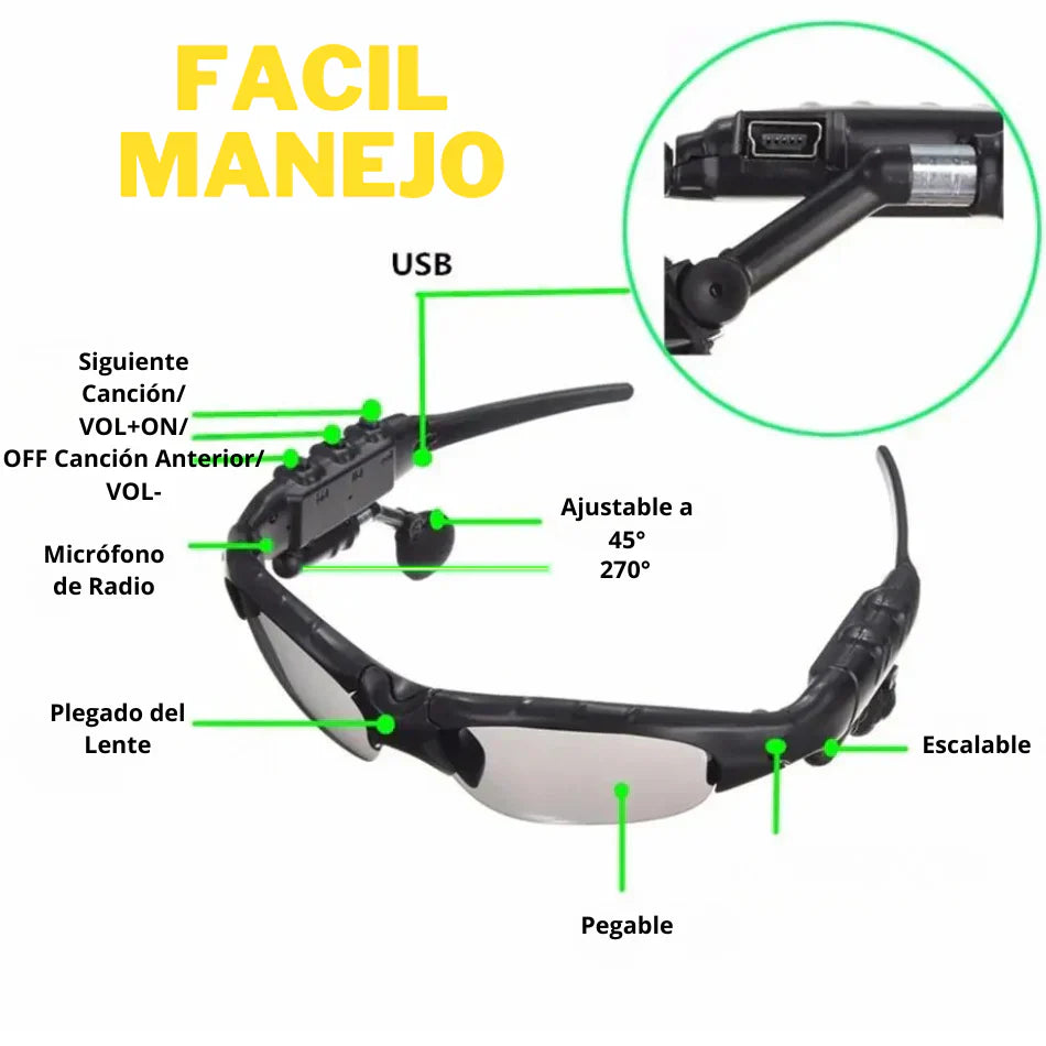 Gafas Deportivas de Sol con Tecnología Bluetooth +ENVIO GRATIS