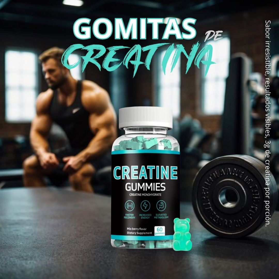 Gomitas de Creatina MONOHIDRATADA de arándanos💪(del Reino Unido)