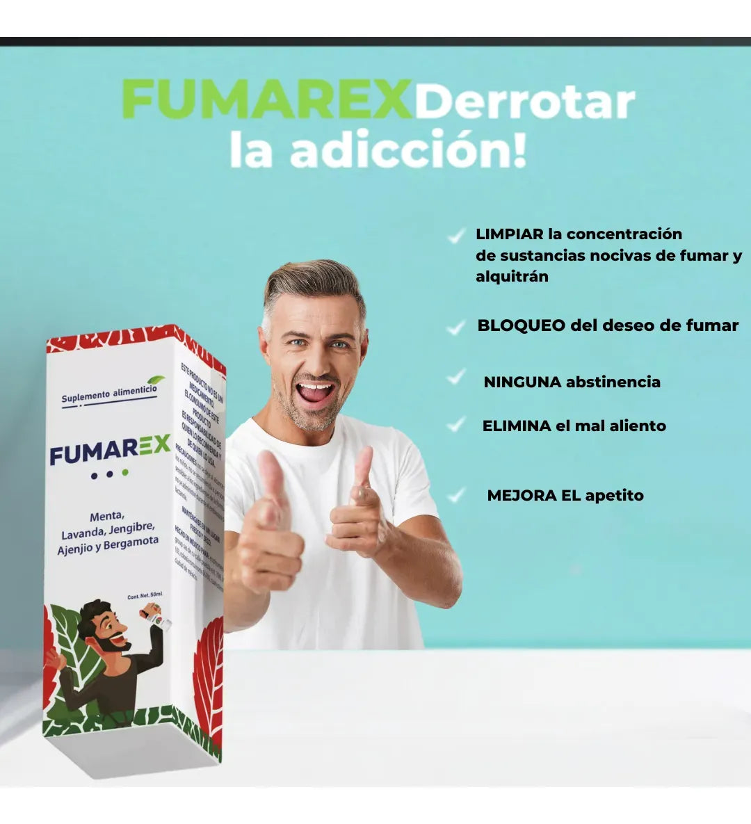 FUMAREX®  FORMULA NATURAL EN SPRAY - APOYO PARA REDUCIR EL CONSUMO DE TABACO