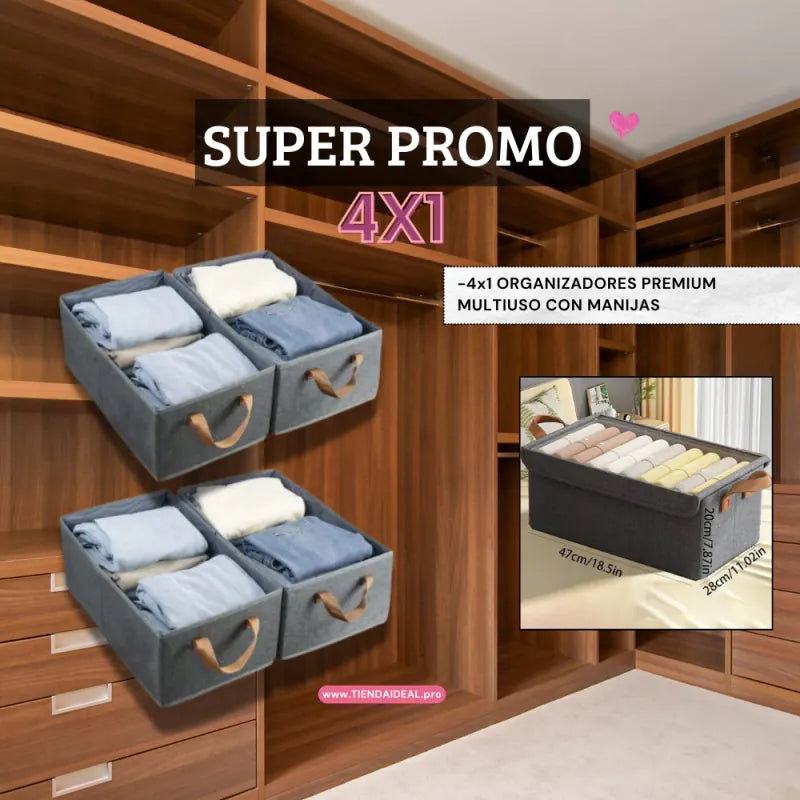 Organizadores de Ropa Plegables (Comprá 1 y lleváte 4)