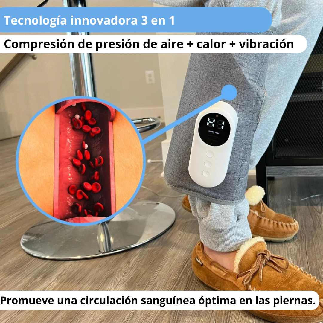 ALIVIOMAX | ALIVIO RÁPIDO PARA PIERNAS CANSADAS CON TECNOLOGÍA DE COMPRESIÓN, AIRE Y CALOR