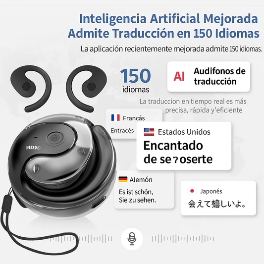 🎧 Auriculares Bluetooth con Traducción en Tiempo Real 🌍